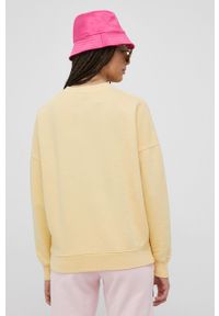 Quiksilver bluza damska kolor żółty z nadrukiem. Kolor: żółty. Materiał: bawełna. Długość rękawa: długi rękaw. Długość: długie. Wzór: nadruk #2