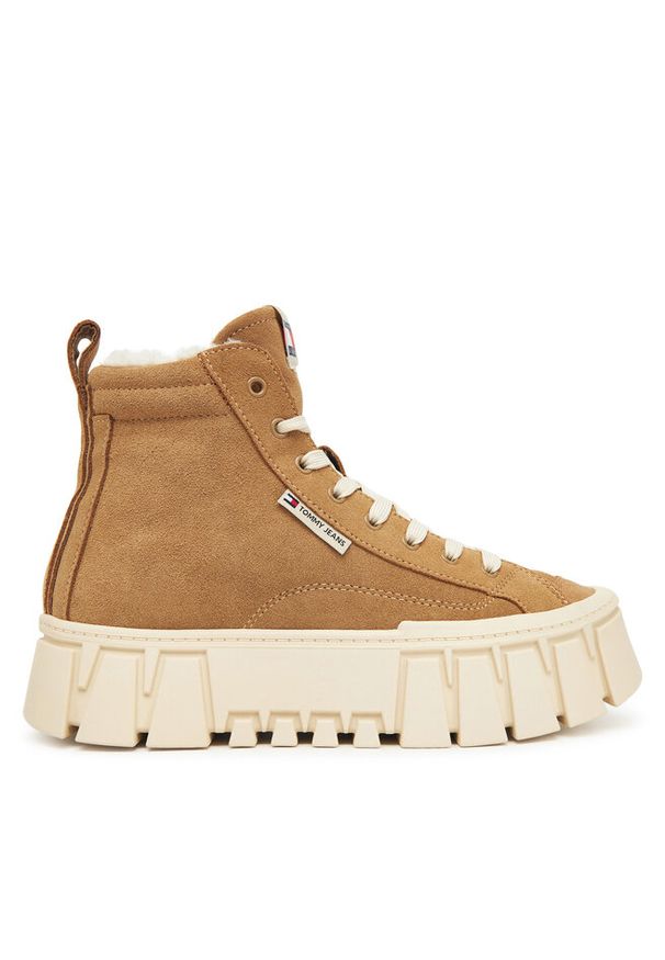 Sneakersy Tommy Jeans. Kolor: brązowy