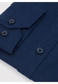 Pako Lorente - PAKO LORENTE - Granatowa koszula męska z lnem. Kolor: niebieski, biały. Materiał: len. Długość rękawa: długi rękaw. Długość: długie. Sezon: wiosna #2