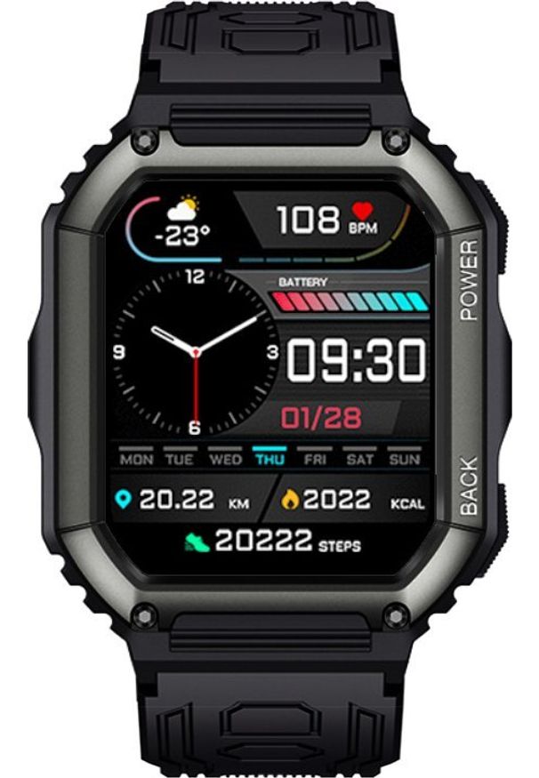 Smartwatch Rubicon E93 Czarny (RNCE93). Rodzaj zegarka: smartwatch. Kolor: czarny