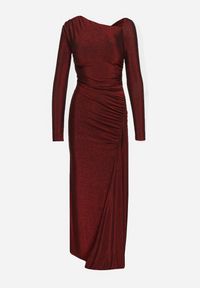 Born2be - Bordowa Asymetryczna Sukienka z Usztywnionymi Miseczkami i Odkrytymi Plecami Remilia. Kolor: czerwony. Typ sukienki: asymetryczne. Styl: wizytowy, elegancki #6