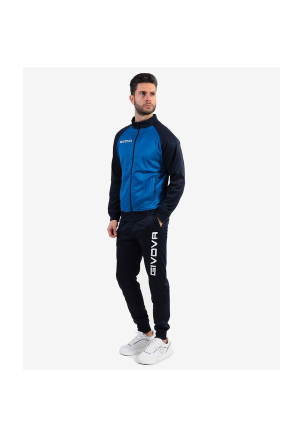 Komplet sportowy Givova Cuba Royal-Blue S. Kolor: niebieski. Materiał: polar, dresówka. Sport: piłka nożna