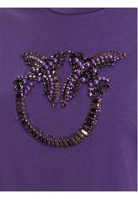 Pinko - PINKO T-Shirt Quentin 100535 A2RN Fioletowy Regular Fit. Kolor: fioletowy. Materiał: bawełna #4