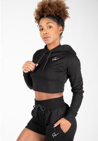 GORILLA WEAR - Pixley Crop Top Bluza z kapturem - Czarny. Typ kołnierza: kaptur. Kolor: czarny. Długość rękawa: długi rękaw. Długość: krótkie. Sport: fitness