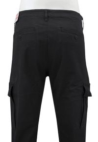 Bawełniane Spodnie z Bocznymi Kieszeniami (Cargo) - Pako Jeans - Czarne. Kolor: czarny. Materiał: elastan, bawełna #2