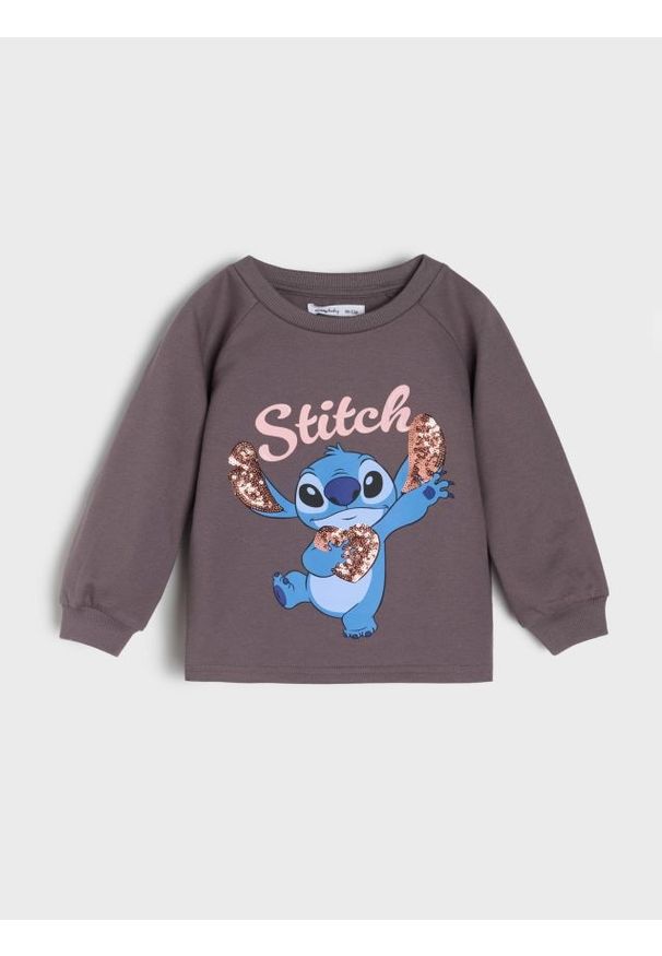 Sinsay - Bluza z ozdobnymi cekinami Stitch - szary. Kolor: szary