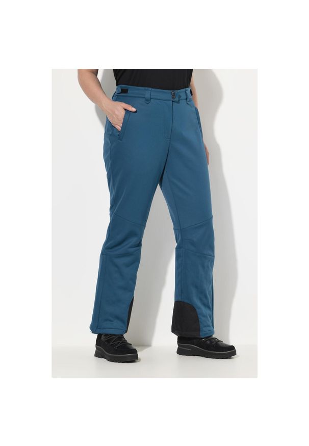 ULLA POPKEN - Damskie Spodnie softshell wodoodporne pasek na rzep osłona przeciwśnieżna. Kolekcja: plus size. Kolor: zielony, niebieski, wielokolorowy. Materiał: poliester, materiał. Sport: turystyka piesza