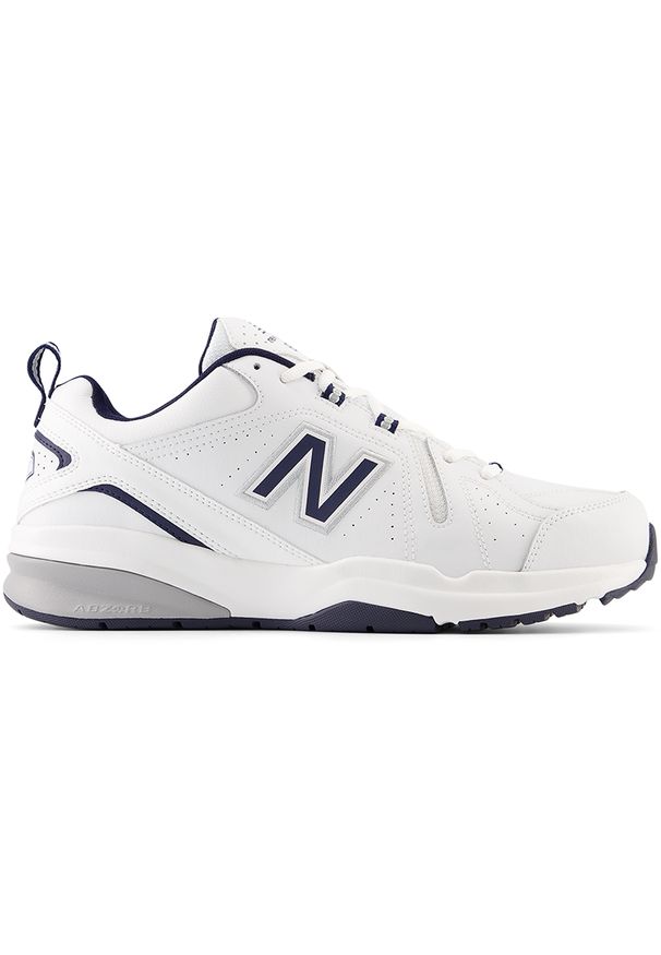 Buty męskie New Balance MX608EN5 – białe. Okazja: na co dzień. Kolor: biały. Materiał: materiał, syntetyk, skóra. Szerokość cholewki: normalna. Sezon: lato