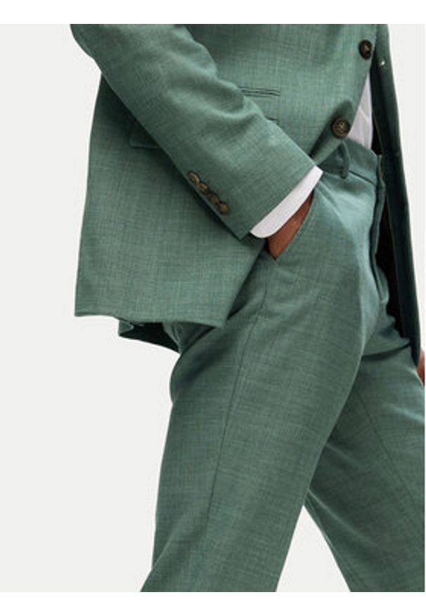 Selected Homme Spodnie garniturowe 16087871 Zielony Slim Fit. Kolor: zielony. Materiał: syntetyk