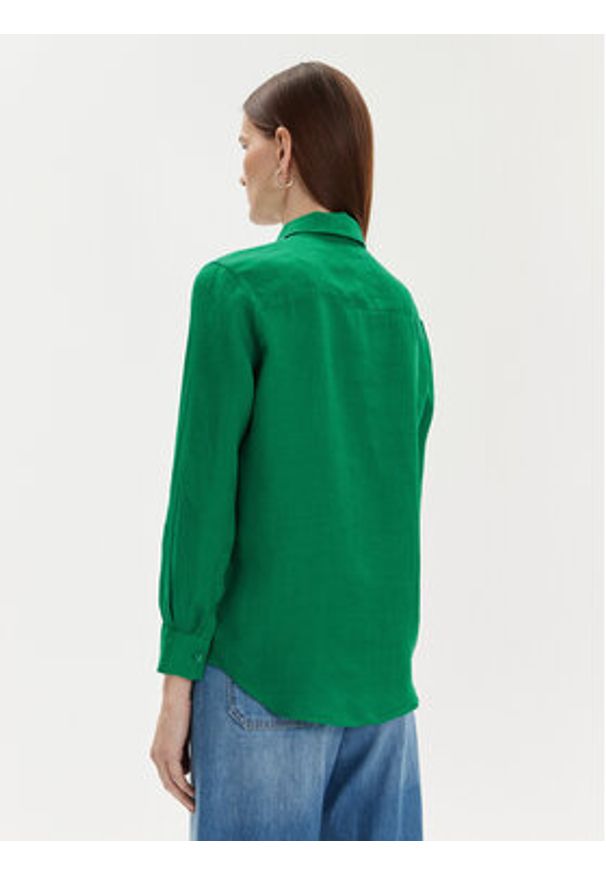 TOMMY HILFIGER - Tommy Hilfiger Koszula WW0WW42037 Zielony Relaxed Fit. Kolor: zielony. Materiał: len