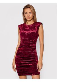 Guess Sukienka koktajlowa Charlie W1BK19 KATV1 Bordowy Slim Fit. Kolor: czerwony. Materiał: syntetyk. Styl: wizytowy #1