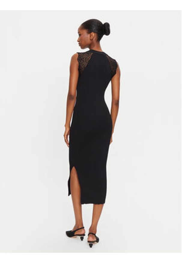 Morgan Sukienka dzianinowa 242-RMAGDA Czarny Slim Fit. Kolor: czarny. Materiał: syntetyk, wiskoza