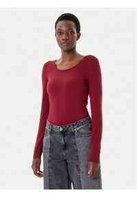 only - ONLY Bluzka Live Love 15204712 Bordowy Stretch Fit. Kolor: czerwony. Materiał: bawełna
