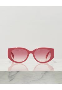 Alexander McQueen - ALEXANDER MCQUEEN - Różowe okulary z logo. Kolor: różowy, wielokolorowy, fioletowy #4