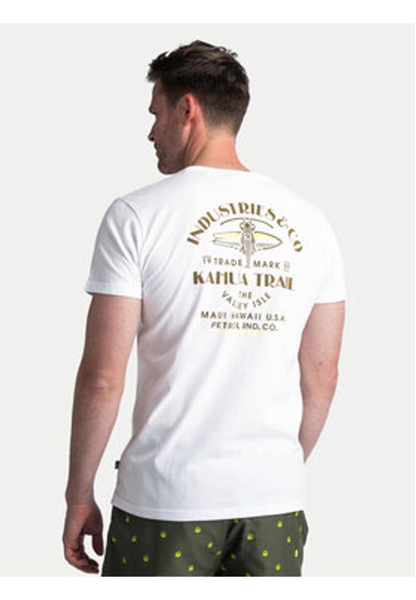 Petrol Industries T-Shirt M-1040-TSR603 Biały Regular Fit. Kolor: biały. Materiał: bawełna