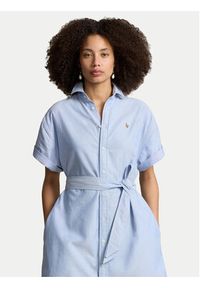 Polo Ralph Lauren Sukienka koszulowa 211935153002 Niebieski Regular Fit. Typ kołnierza: polo. Kolor: niebieski. Materiał: bawełna. Typ sukienki: koszulowe #5