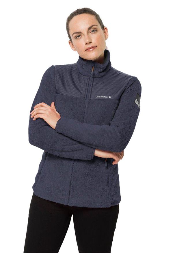 Bluza turystyczna damska Jack Wolfskin Dna Kenai. Kolor: czarny, szary, wielokolorowy. Materiał: poliester. Sport: turystyka piesza