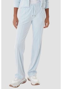 Juicy Couture - JUICY COUTURE Błękitne spodnie dresowe damskie z cyrkoniami Tina Outline, Rozmiar XS. Kolor: niebieski. Materiał: dresówka #2