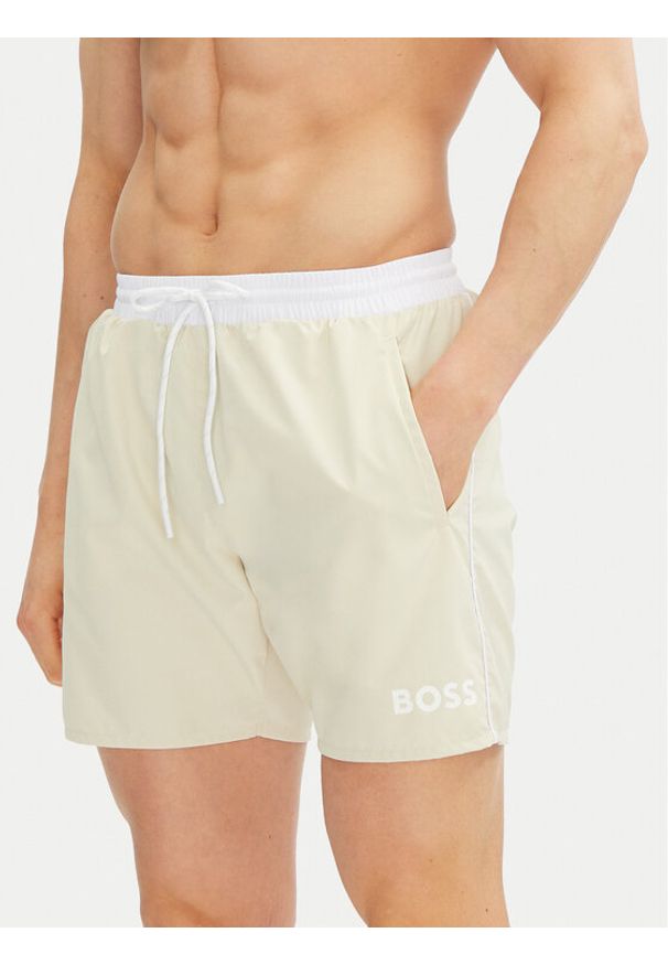 BOSS Szorty kąpielowe Starfish 50514429 Écru Regular Fit. Materiał: syntetyk