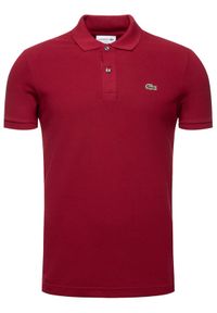 Lacoste Polo PH4012 Bordowy Slim Fit. Typ kołnierza: polo. Kolor: czerwony. Materiał: bawełna