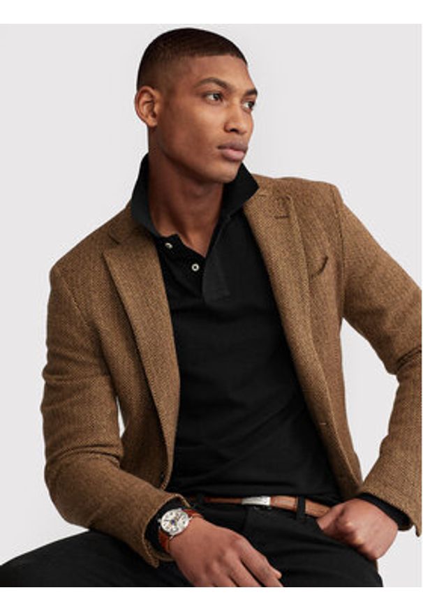 Polo Ralph Lauren Polo 710681126037 Czarny Slim Fit. Typ kołnierza: polo. Kolor: czarny. Materiał: bawełna