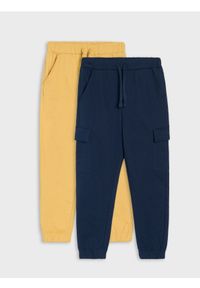 Sinsay - Dresowe spodnie 2 pack - żółty. Kolor: żółty. Materiał: dresówka