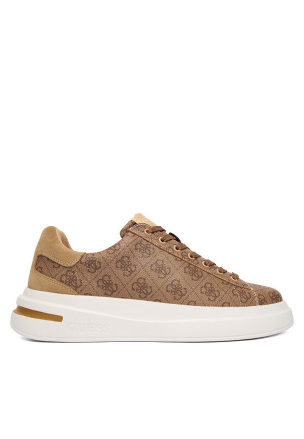 Guess Sneakersy FMPELA FAL12 Brązowy. Kolor: brązowy. Materiał: skóra
