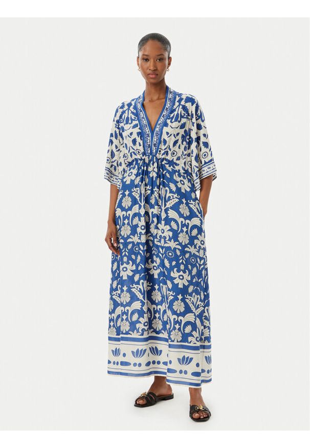 LOLA CASADEMUNT Sukienka codzienna LS2616032 Niebieski Regular Fit. Okazja: na co dzień. Kolor: niebieski. Materiał: wiskoza. Typ sukienki: proste. Styl: casual