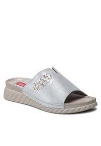 Go Soft Klapki EST-2299-02 Srebrny. Kolor: srebrny. Materiał: skóra #7