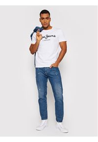 Pepe Jeans T-Shirt Original PM508210 Biały Slim Fit. Kolor: biały. Materiał: bawełna #2