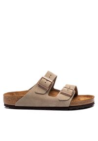 Birkenstock Klapki Arizona Bs 0951301 Szary. Kolor: szary. Materiał: skóra, zamsz