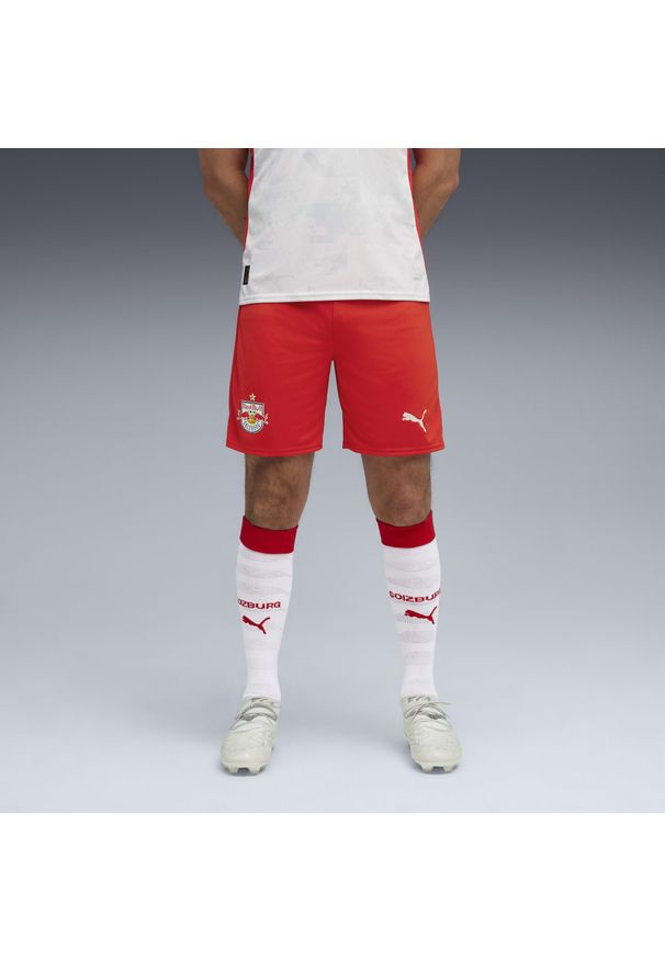 Puma - Męskie szorty FC Red Bull Salzburg 25/26 PUMA. Kolor: wielokolorowy, biały, czerwony. Materiał: tkanina. Sport: piłka nożna