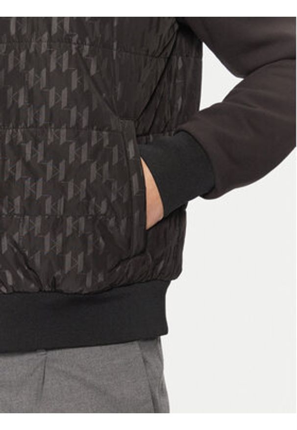 Karl Lagerfeld - KARL LAGERFELD Kurtka przejściowa 505098 551517 Czarny Regular Fit. Typ kołnierza: dekolt w karo. Kolor: czarny. Materiał: syntetyk