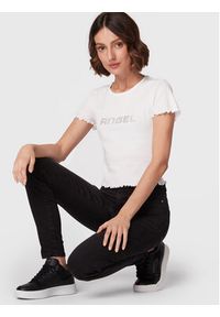 Gina Tricot T-Shirt Sandy 17255 Biały Slim Fit. Kolor: biały. Materiał: bawełna