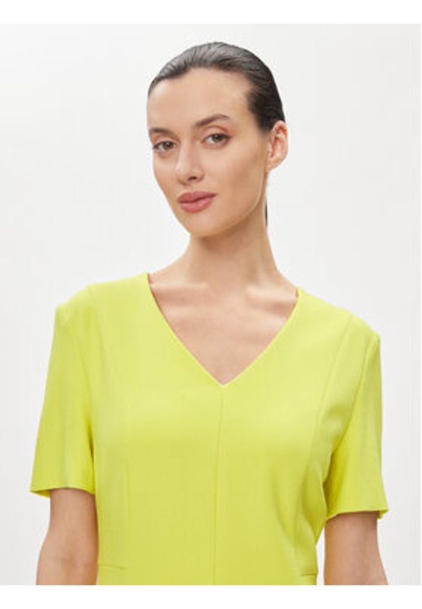 BOSS - Boss Sukienka codzienna Damaisa 50490044 Żółty Slim Fit. Okazja: na co dzień. Kolor: żółty. Materiał: wiskoza. Typ sukienki: proste. Styl: casual