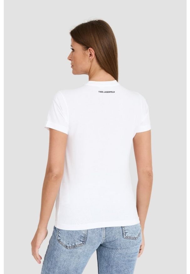 Karl Lagerfeld - KARL LAGERFELD Biały damski t-shirt Ikonik 2.0, Rozmiar S. Kolor: biały