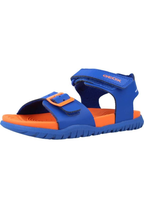 Geox - Sandały GEOX J SANDAL FUSBETTO BO Pomarańczowy. Kolor: pomarańczowy. Materiał: skóra, syntetyk