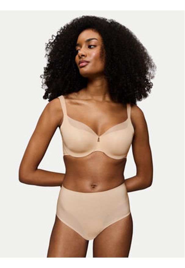 Triumph Biustonosz z fiszbiną Illusion Curve 10224856 Beżowy. Kolor: beżowy. Materiał: syntetyk