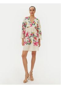 TwinSet - TWINSET Sukienka letnia 251LB2UBB Écru Regular Fit. Materiał: wiskoza. Sezon: lato