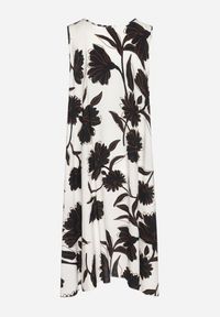 Born2be - Czarna Sukienka z Wiskozy z Wzorem w Kwiaty Bez Rękawów Orrulene. Okazja: na co dzień. Kolor: czarny. Materiał: wiskoza. Długość rękawa: bez rękawów. Wzór: kwiaty. Sezon: wiosna, lato. Styl: casual, klasyczny #7