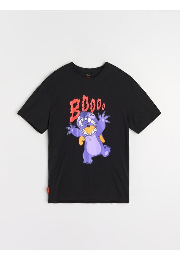 Sinsay - Koszulka comfort fit na Halloween Stitch - czarny. Kolor: czarny