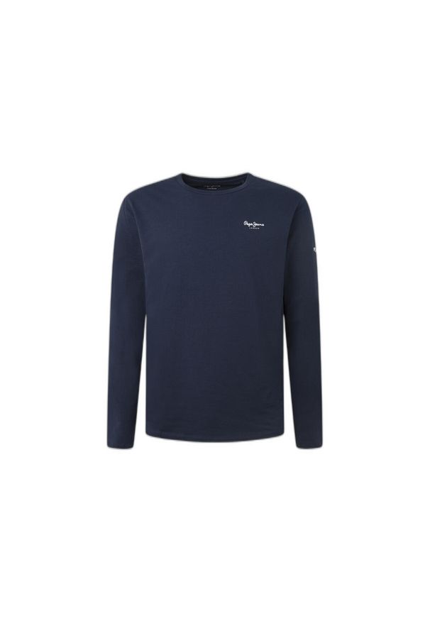 Koszulka z długim rękawem Pepe Jeans Original Basic 2. Kolor: niebieski. Materiał: bawełna. Długość rękawa: długi rękaw. Długość: długie
