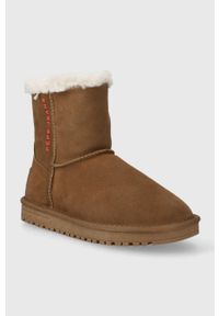Pepe Jeans śniegowce zamszowe DISS FRESH W kolor brązowy PLS50500. Nosek buta: okrągły. Kolor: brązowy. Materiał: zamsz #3