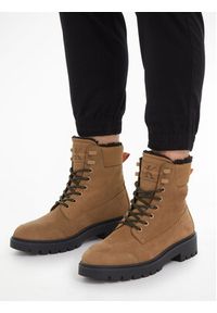 Calvin Klein Jeans Trapery Combat Mid Laceup Wl Suede YM0YM00765 Brązowy. Kolor: brązowy. Materiał: skóra #2