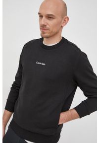 Calvin Klein bluza męski kolor czarny. Kolor: czarny. Długość rękawa: długi rękaw. Długość: długie. Wzór: nadruk #2