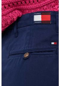 TOMMY HILFIGER - Tommy Hilfiger spodnie bawełniane x Shawn Mendes kolor granatowy szerokie high waist. Stan: podwyższony. Kolor: niebieski. Materiał: bawełna #3