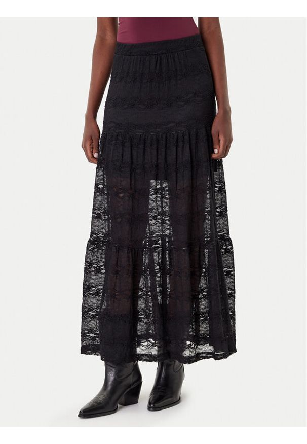 only - ONLY Spódnica maxi Luna 15353206 Czarny Regular Fit. Kolor: czarny. Materiał: syntetyk, bawełna