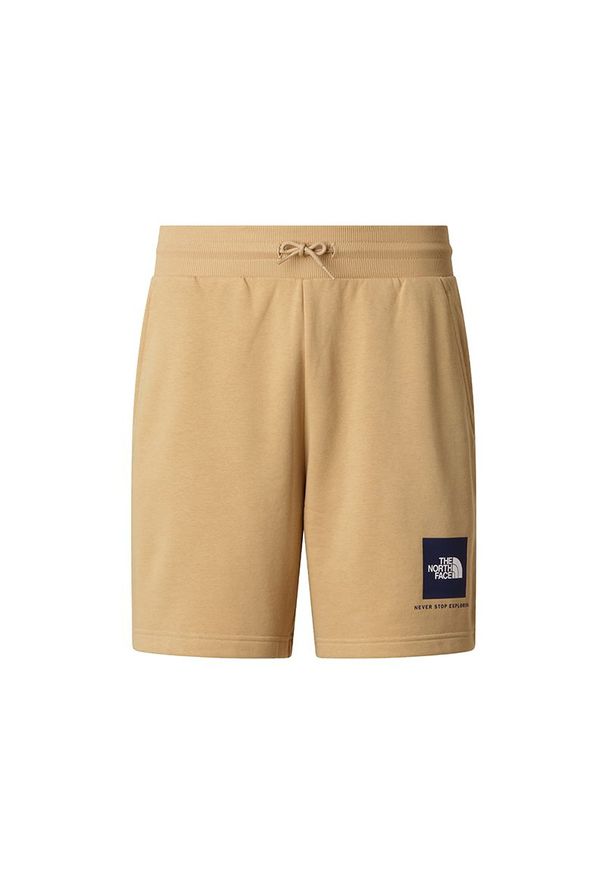 Spodenki męskie The North Face NSE Box Light 0A8GQ8LK51 - beżowe. Kolor: beżowy. Materiał: bawełna, poliester. Wzór: aplikacja. Sport: wspinaczka, outdoor