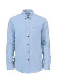 Ochnik - Błękitna bawełniana koszula męska. Kolor: niebieski. Materiał: bawełna. Długość: długie. Styl: klasyczny #2
