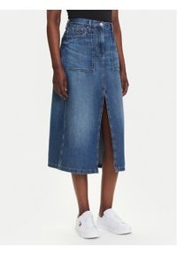 Tommy Jeans Spódnica jeansowa Claire DW0DW21070 Granatowy Regular Fit. Kolor: niebieski. Materiał: bawełna